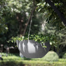 LA JOLIE MUSE Large Hanging Planters for Outdoor Plants - Hanging Flower Pots Weathered Gray (13.2 Inch, Set of 2) by CozyNest Decor