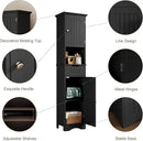 ChooChoo 67" Tall Bathroom Storage Cabinet Freestanding with Adjustable Shelves, Narrow Storage Linen Cabinet with 2 Doors and 1 Drawers for Bathroom, Living Room, Kitchen, Black by CozyNest Decor