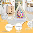 6 Pack Teepee Tent for Kids [Thickened] with Light String and Inflatable Airbed, Slumber Party Tents, Sleepover Tents Party for Girls Boys Indoor Outdoor (White) by TinyTreasures Baby Boutique