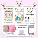 LoopMap Beginner Crochet Kit for Adults & Kids - DIY Amigurumi Bunny with Removable Dress & Accessories - Step-by-Step Video Tutorials, Extra Yarn, Crochet Tools - Handmade Gift (Bunny-Pink) by TinyTreasures Baby Boutique