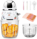 Baby Food Maker Mini Cute and Small Food Processor Puree Blender Grinder Chopper 1.2 Cup Glass Bowl with 6 Blade Electric (Spaceman-White) by TinyTreasures Baby Boutique
