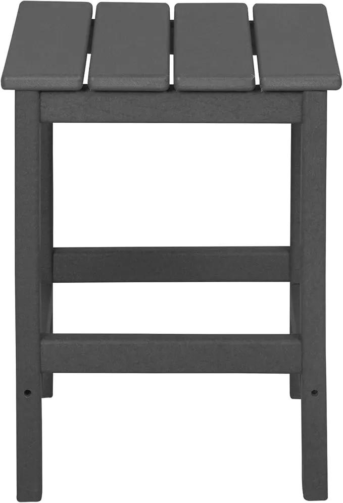 WO Home Furniture Adirondack Chair Table Set of 2 PCS Outdoor Folding Chair w Side Table Weather/UV Resistant for Lawn, Garden, Bon Fire, Balcony (Grey), photo 10 of 10