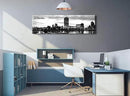 DJSYLIFE Milwaukee Skyline Wall Art Black and White Stretched Canvas Wall Art Prints for Bedroom or Office Decoration Ready to Hang 13.8" x 47.3" by CozyNest Decor