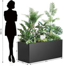 Rectangular Planter Box (36''L x 15''W x 15''H) Large Planter Box Outdoor, Metal Planters with 6 Drainage Holes for Commercial Residential Patio Deck and Backyard, Black by GreenHaven Gardens