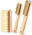 3 Pcs Wood Laundry Stain Brush Stain Remover Brushes with Boar Bristle Small Stain Brush for Clothes for Scrubbing Stains from Furniture Fabric Leather(3 Pcs D) by CozyNest Decor