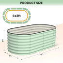 2 Pcs 6x3x2ft Oval Raised Garden Bed, Galvanized Raised Beds,Open-Ended Base Metal Raised Planter Beds,Garden Bed Outdoor,Planter Raised Boxes for Vegetables, Flowers,Tool-Free Asse,Green by CozyNest Decor