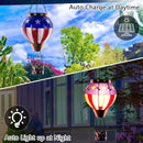 Hot Air Balloon Outdoor Lantern with Flickering Flame, Handmade Glass Solar Lantern with Flag Pattern Waterproof Lantern Lamp for Patio, Garden, Porch by GreenHaven Gardens