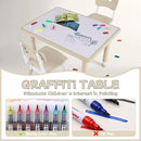 Toddler Table and Chair Set, Height Adjustable-Upgrade Kids Table and 2 Chairs for Ages 3-8, Multi-Activity Toddler Play Table with Graffiti Desktop for Home/Daycare/Classroom by CozyNest Decor