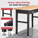 Work Bench for Garage 48 x 24 Inch Adjustable Height Workbenches with Drawers Heavy Duty Rubberwood Tabletop Work Table with Pegboard, Power Outlets for Office Home Commercial by GreenHaven Gardens