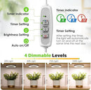LORDEM 6.3” Ceiling Grow Light for Indoor Plants, 144 LEDs Full Spectrum Halo Grow Lamp, Under Cabinet Plant Lamp with 4/8/12H Auto Timer, 4 Dimmable Brightness Levels, Ideal for Pot Plants, Dual Head by GreenHaven Gardens