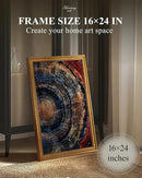 HUARCEY Gold Framed Vintage Wall Deocr for Living Room, Tree Rings Art Abstract Wood Grain Texture Bathroom Art Large Canvas Print Nature Inspired Farmhouse Pictures for Study Office Bedroom 16"x24" by CozyNest Decor