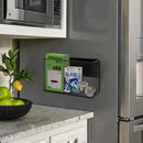 Black Magnetic Basket - Refrigerator Spice Rack & File Holder Locker Organizer - Wire Mesh Magnetic Shelf for Kitchen Storage by CozyNest Decor