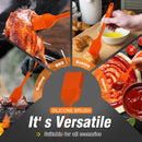 Walfos Silicone BBQ Gloves - Heat Resistant Grilling Gloves Set with Pork Shredder Claws & Brush, Non-Slip Kitchen Silicone Oven Mitt with Protective Cotton Layer, Suit for Indoor & Outdoor, Orange by GreenHaven Gardens