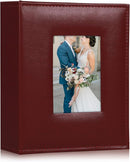 RECUTMS Photo Album 200 Pocket Album Black Page Leather Cover 4x6 Photo Sleeves Boy Girl Family Wedding Photo Albums Wedding Holiday （Brown） by TinyTreasures Baby Boutique