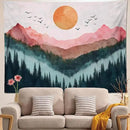 keowhsf Sunset Mountain Forest Tapestry - Large Nature Landscape Wall Hanging, Aesthetic Pine Tree Scenery Wall Art for Bedroom & Living Room Decor by CozyNest Decor