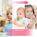 WAJIAYON Baby Fruit Feeder Pacifier - 5 Pack | 2 Mesh Infant Food Feeder Pacifier & 1 Baby Food Dispensing Spoon | Fresh Fruit Teethers for Babies |Shower Gifts for Boys and Girls (Pink & Green) by TinyTreasures Baby Boutique