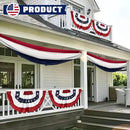 3Pack USA Pleated Fan Flag, 2x4 Feet American Bunting 4th of July Decorations Flags Patriotic Decor Embroidered Stars & Sewn Stripes Canvas Header Brass Grommets for Outside Porch Garden by GreenHaven Gardens