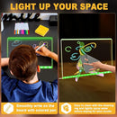 LED Acrylic Message Board, Light Up Acrylic Dry Erase Board with 7-Color Light, LED Note Board with Colors for Kids, Glow Memo Message Writing Board with Light, Drawing Stencils Set Included by TinyTreasures Baby Boutique