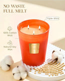 M&SENSE Apple Cinnamon Scented Candle 35oz 150H Burn Time Long Lasting, 3-Wick Natural Aromatherapy Candle Highly Scented, Home Fragrance Housewarming Gifts by CozyNest Decor