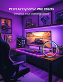 Smart LED Table Lamp, RGB+IC Lighting, Color Changing Night Light, Music Sync, DIY Mode, Stepless Dimming, App & Voice Control (2.4GHz WiFi), Works with Alexa & Google, for Bedroom & Gaming by TinyTreasures Baby Boutique