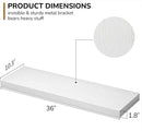 Floating Shelves - 10.3 Inch Deep Wall Shelf for Decor & Storage - Wall Mounted Display Shelving with Invisible Heavy-Duty Metal Bracket - 36" W x 10.3" D x 1.8" H - Set of 1 - Rustic White by CozyNest Decor