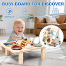 Baby Push Walker with Detachable Busy Board, Wooden Baby Walker with Adjustable Speed Wheels, Montessori Push Walker for Babies, Push Walking Toys for Boys & Girls 1 Year Old, Gifts for Toddler by TinyTreasures Baby Boutique