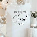 Bride On Cloud Nine Decal - Bride Shower Party Decorations, Wedding Engagement Bride-to-Be Bachelorette Party Supplies, Balloon Arch Background Wall Decor Cloud Sign Decal(Cloud Nine Decal) by TinyTreasures Baby Boutique