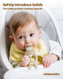 2 Packs Baby Fruit Feeder & Freezer Nibble Tray Combo, Push Pop Baby Food Feeder to Safely Introduce New Foods, Fresh & Frozen Food Silicone Feeder, 100% Food Grade, BPA Free (Caramel & Pink) by TinyTreasures Baby Boutique