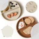 Moonkie Suction Plates for Baby | 100% Silicone BPA-Free Baby Plates with Lids and Food Cover | Divided Design | Microwave and Dishwasher Safe | Toddler Plates 2 Pack by TinyTreasures Baby Boutique