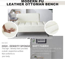 Sofa,Bed Bench,Small Spaces Furniture,Polyurethane Leather,Wood Frame,High Density Sponge Infillings,360-Degree Swivel Tray,Black Metal Leg (Beige) by CozyNest Decor