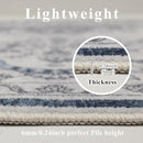 9x12 Area Rug Living Room Rugs, Stain Resistant Washable Rug, Vintage Large Non-Slip Backing, Low Pile Lightweight Print Rug for Bedroom Dinning Room Home Office (Grey/Blue) by TinyTreasures Baby Boutique