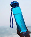 OLDLEY 32 oz Water Bottle, Motivational Water Bottle with Time Marker, Sports Water Bottle With Strap, Leakproof & BPA Free Large Water Bottles for School,Gym,Outdoor, Tritan, Transparent-Blue by CozyNest Decor