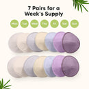 Organic Nursing Pads - 14 Washable Viscose Derived from Bamboo Breastfeeding Pads, Wash Bag, Reusable Breast Pads for Breastfeeding, Nipple Pads for Breastfeeding Essentials (Violet, L 4.8") by TinyTreasures Baby Boutique