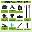 Garden Drip Irrigation Kit, 100ft Black Hose, 360° Pure Copper Closeable Nozzle, Patio Misting Plant Watering Sprinkler, Faucet Separator, Sprinkler Hose Adapter (28 360° nozzles + 28 T-connectors) by GreenHaven Gardens