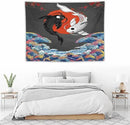 Houselerax Japanese Koi Fish Tapestries, Yin Yang Big Wave Cherry Blossom Tapestry Wall Hanging for Bedroom Living Room Office Decor 40"x30" by CozyNest Decor