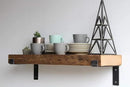 Urban Legacy Reclaimed Barn Beam Deep Shelves | Deep Shelves with Brackets Included, Set of 2 | (Natural Full Profile Bracket, 24" x 11" x 3") by CozyNest Decor