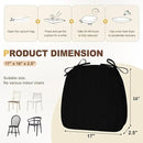 downluxe Chair Cushions for Dining Chairs, Waterproof Kitchen Chair Pads, Non-Slip Dining Seat Cushion with Ties, 17" x 16" x 2.5", Black, 6 Pack by CozyNest Decor
