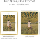 Homeforia 12x16 Picture Frame Gold, High End Metal 12x16 Poster Frames with Mat 9x12 for Photo, 12 x 16 Gold Frame Matted to 9 by 12 Print, 16x12 Thin Hanging Frame, Tempered Glass, Wall Kit, Set of 1 by CozyNest Decor