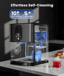 Nugget Ice Maker Countertop, 44lbs/24H Soft Chewable Pellet Ice Maker Machine Dispenser with Water Reservoir, Self-Cleaning, Pebble Ice Machine for Home Kitchen, Office, Black Stainless by CozyNest Decor