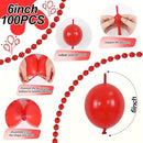 Red Link Balloons, 60PCS 6 Inch Small Red Quick Linking Balloons for Making Balloon Wall Heart Arch, Tails Balloon for Wedding Birthday Baby Shower Valentine's Proposal Anniversary Party Decorations by CozyNest Decor