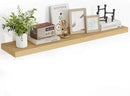 48 Inch Floating Shelves, 3D Textured Wood Grain, 48"x9.25"x1.5" Inch Deep Floating Shelves for Wall, Wooden Shelves for Bathroom, Bedroom, Living Room, Natural by CozyNest Decor