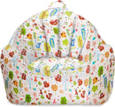 Posh Creations Structured Comfy Bean Bag Chair for Gaming, Reading, and Watching TV, Malibu Lounge, Canvas - Forest Critters on White by TinyTreasures Baby Boutique