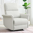 Manual Rocker Recliner Chair with Glider Motion for Nursery, 150° Recline & Wide Armrests - Overstuffed Leather Nursery Chair for Small Spaces, Living Room, Bedroom by TinyTreasures Baby Boutique