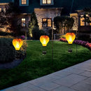 Starsoul Hot Air Balloon Solar Lantern Tie-Dye Style Glass Outdoor Solar Hot Air Balloon Lantern with Flame Light Waterproof Hanging Solar Lantern for Garden Yard Patio Decor by GreenHaven Gardens