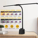Desk Lamp with Dual Head & 10W Smart Dual USB Charging Port 5 Color Modes Dimmable Reading Light 2600 Lumens 12W Table Lamp for Bedside Office, Adapter Include by CozyNest Decor