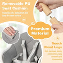 BABY JOY Baby High Chair, 6 in 1 Convertible Wooden High Chair for Babies & Toddlers with Adjustable Legs, Double Removable Tray, Safety Harness & Waterproof PU Cushion (White) by TinyTreasures Baby Boutique