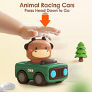 iPlay, iLearn Press to Go Car Toys for Toddlers 1-3, Baby Animal Racing Cars, Infant Play Vehicle Set, Baby Push Go Friction Car Toys for 6-9-12-18 Months, 1st Birthday Gifts for 1-2 Years Old Boys by TinyTreasures Baby Boutique