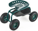 VEVOR Rolling Garden Cart with Swivel Seat, Heavy Duty Garden Seat with Storage Basket & Tool Tray, 300 lbs Weight Capacity, Outdoor Utility Gardening Stool Scooter for Lawn Yard Planting Weeding by GreenHaven Gardens