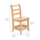ECR4Kids Three Rung Ladderback Chair with Storage, 14in Seat Height, Classroom Seating, Honey, 2-Pack by CozyNest Decor
