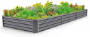 Land Guard 12×4×1ft Galvanized Raised Garden Bed Kit for Vegetables, Galvanized Super Large Metal Planter Raised Garden Boxes Outdoor(359 Gallon Capacity（Grey）… by GreenHaven Gardens